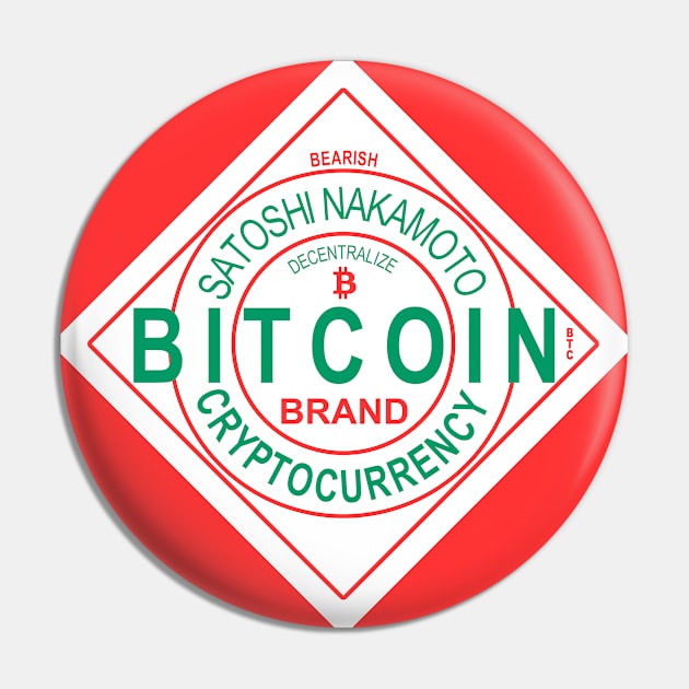 Bitcoin Bearish Label Pin by saintchristopher