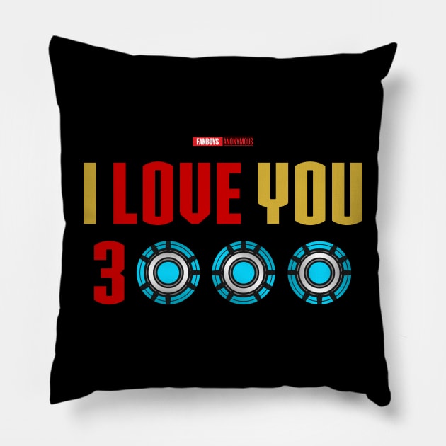 I Love You 3000 v3 (red gold flat) Pillow by Fanboys Anonymous