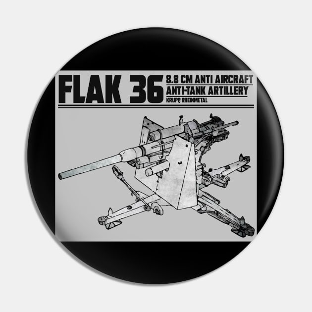 FLAK 36 ANTI AIRCRAFT Pin by theanomalius_merch