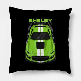 Ford Mustang Shelby GT500 2020-2021 - Grabber Lime - White Stripes Pillow