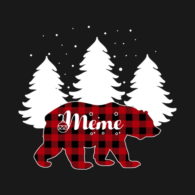 Buffalo Red Plaid Meme Bear Matching Family Christmas by Kagina