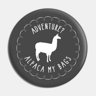 Alpaca My Bags - White Pin