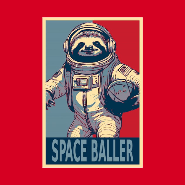 Astronaut Sloth Space Baller Funny by DesignArchitect