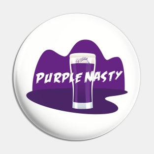 Purple Nasty piranha in pint Pin