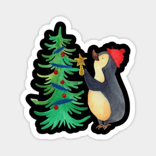 Funny Cute Merry Christmas Tree Penguin Costume Holiday Magnet