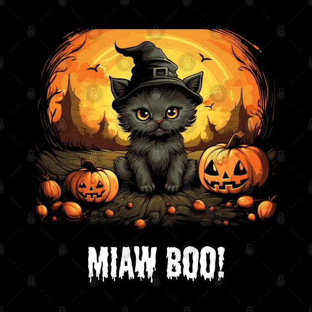 Miaw Boo Halloween Cute Cat by SzlagRPG