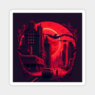 80s Cyberpunk Night City Magnet