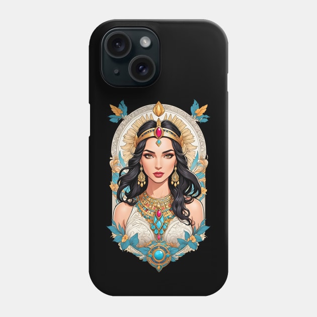 Cleopatra Queen of Egypt retro vintage comic design Phone Case by Neon City Bazaar