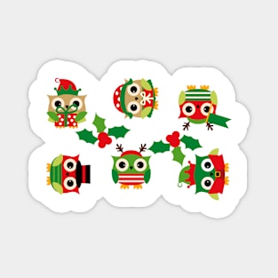 Christmas Owls Magnet