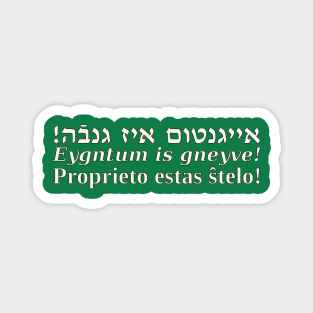 Proprieto Estas Ŝtelo (Jida/Esperanta) Magnet