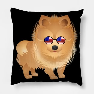 4Th July Pomeranian Dog American Flag Sunglasses Pillow