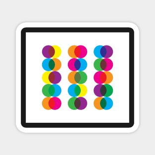 Rainbow Colorful Circles Pattern Magnet