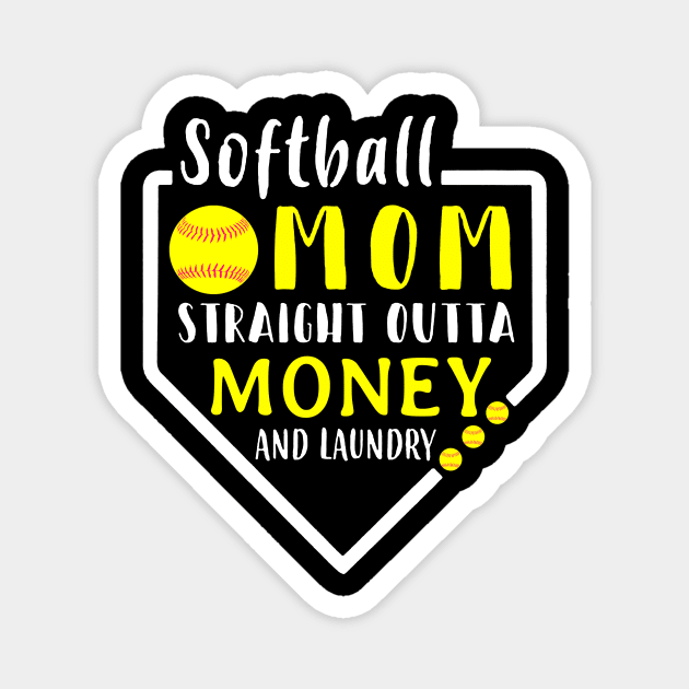 Softball Mom Straight Outta Money Laundry Detergent Magnet by gotravele store