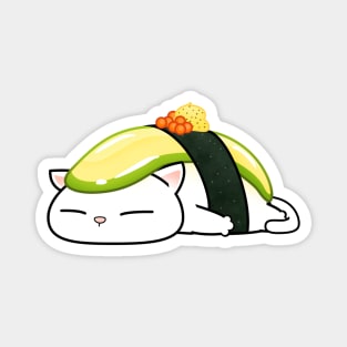 Chubby Cat Avocado Sushi Magnet