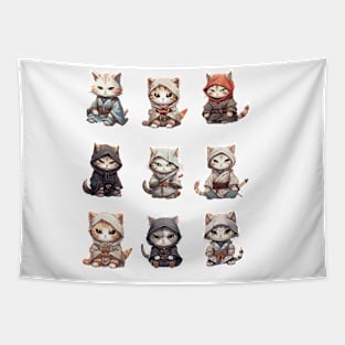 Angsty Samurai Kitten Crew Design Tapestry