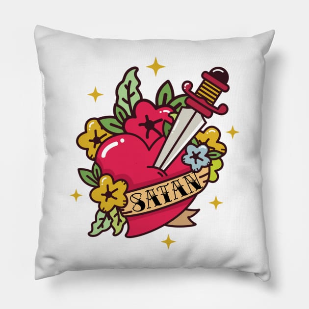 I Heart Satan Pillow by ShoppeMorbid