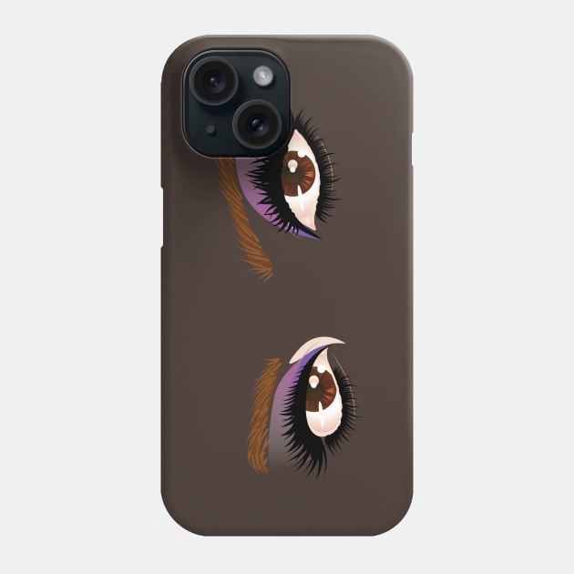 Brown fem Eyes with make up Phone Case by AnnArtshock