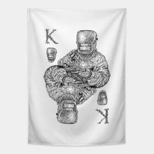 King of welder playing card black scribble art Tapestry