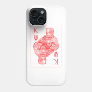 King of welder playing card red scribble art Phone Case