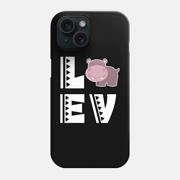 Cute love hippo t shirt funny hippo lover gifts for kids Phone Case by franzaled