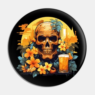 Skull and Drink (Vacation Mode) Pin