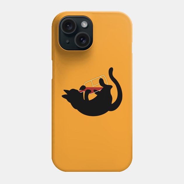 Black Cat & Red Wine - Drinking Kitty Phone Case by GiuliaM