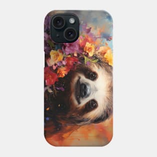 Flower Garden Sloth Phone Case