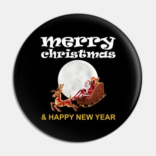 Merry christmas and happy new year Christmas gift Pin