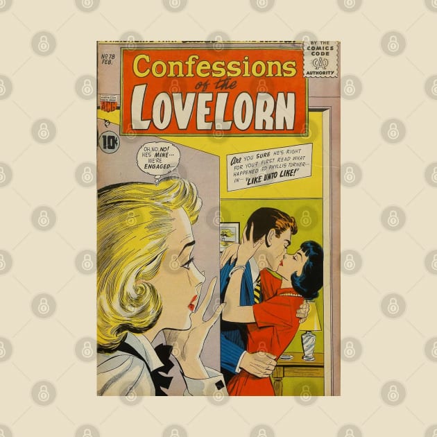 Vintage Romance Comic Book Cover - Confessions of the Lovelorn by Slightly Unhinged