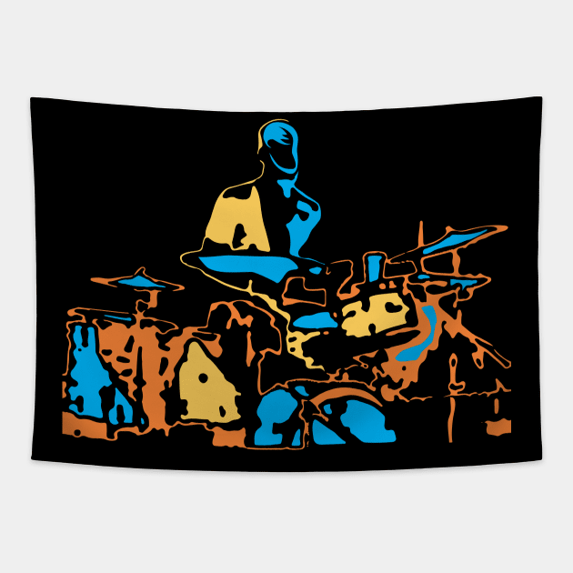 Drummer Musician Modern Art Style Tapestry by jazzworldquest