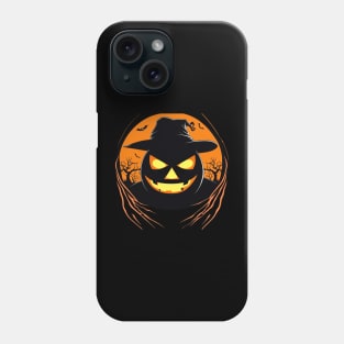 Cute scary pumpkin outline Phone Case