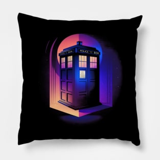 Synthwave Tardis Pillow