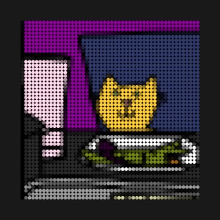 Cat At A Table Meme Goes Dotty T-Shirt