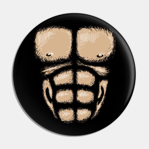 Gorilla Chest Brown Pin by vo_maria