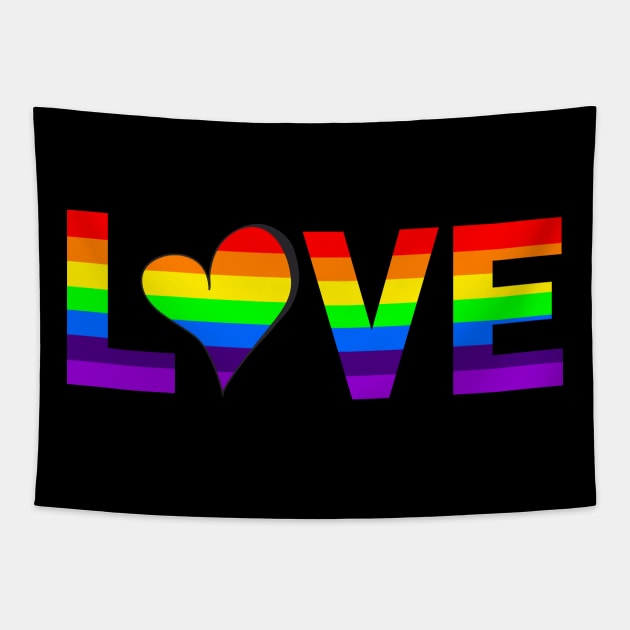 Rainbow Love Universal Word of Support Tapestry by tnts