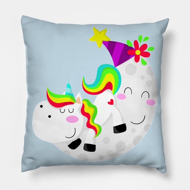 Sweet dreams unicorn Pillow by JoanaJuheLaju1