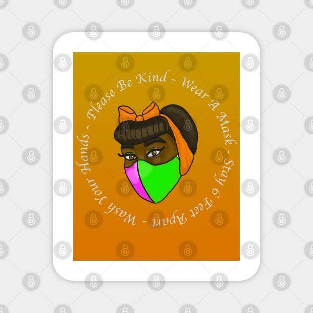 Please Be Kind- Wear A Mask Magnet by tesiamarieart