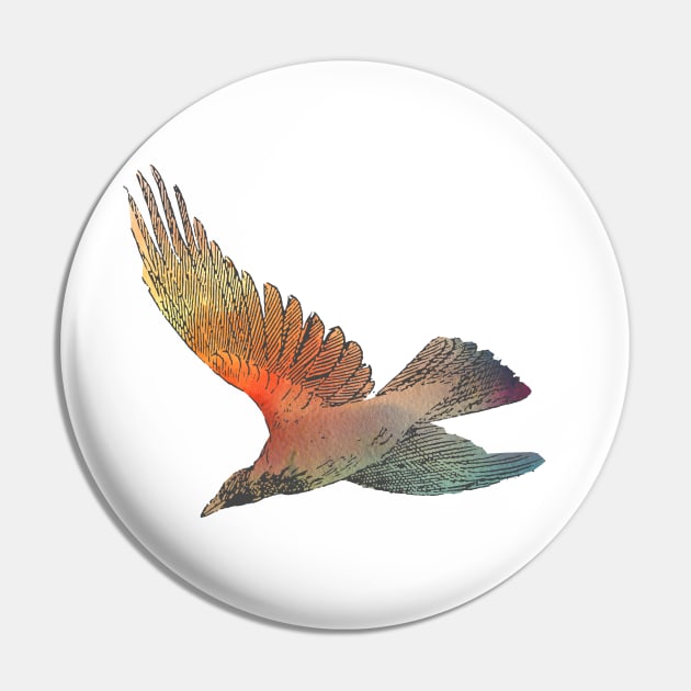 Pretty bird in flight with warm watercolour effect Pin by annaleebeer