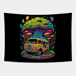 Trippy Mushroom Van Tapestry