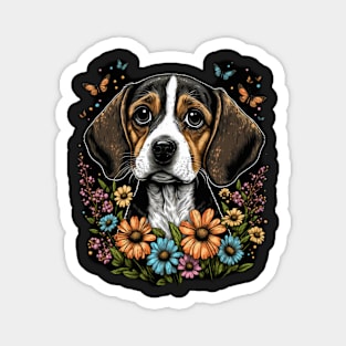 Beagle and Butterflies Magnet