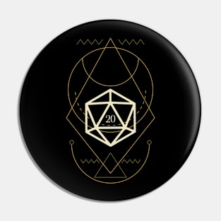 Esoteric Polyhedral D20 Dice Tarot Twelve Pin