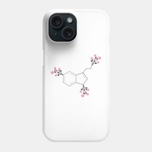 Pink - serotonin molecule chemistry organic florals Phone Case