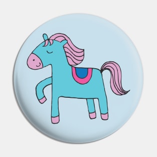 Happy Pony - sky blue and pink by Cecca Designs Pin