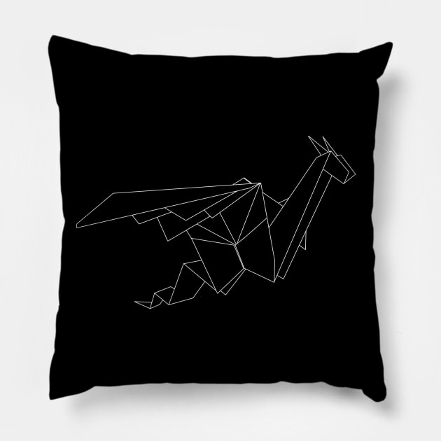 Origami Dragon Simple Pillow by PigeonMac