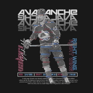 Valeri Nichushkin Hockey Art Avalanche T-Shirt