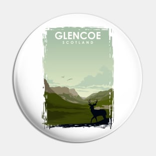 Glencoe Scotland vintage travel poster art Pin