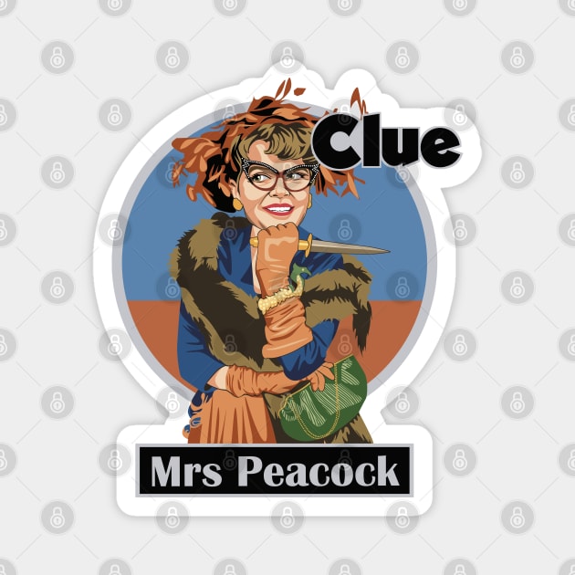 CLUE Mrs Peacock Magnet by Tiro1Linea