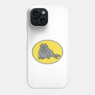 Ultimate Gray Chubby Cat on Illuminating Oval Phone Case