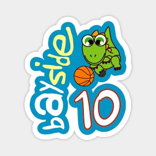 Bayside Dinosaurs Wavy Retro Basketball Jersey #10 Magnet