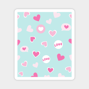 Love Valentines cute hearts in green background ,brafdesign Magnet